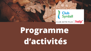 Club Syrdall - Programme Septembre-Décembre 2026