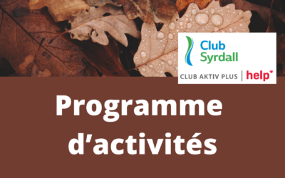 Club Syrdall – Programme Septembre-Décembre 2026
